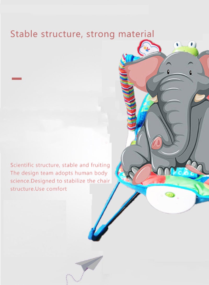 ما بيبي كرسي هزاز متعدد الوظائف للأطفال حديثي الولادة برسومات كرتونية مع موسيقى وألعاب يمكن الجلوس أو الاستلقاء عليه 57*70*64 سم - Image 4