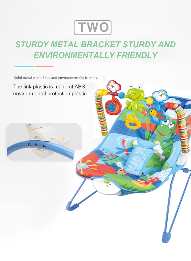 ما بيبي كرسي هزاز متعدد الوظائف للأطفال حديثي الولادة برسومات كرتونية مع موسيقى وألعاب يمكن الجلوس أو الاستلقاء عليه 57*70*64 سم - Image 5