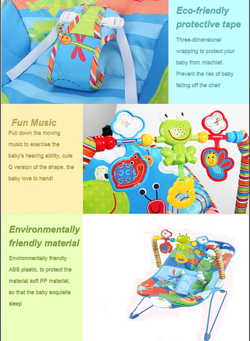 ما بيبي كرسي هزاز متعدد الوظائف للأطفال حديثي الولادة برسومات كرتونية مع موسيقى وألعاب يمكن الجلوس أو الاستلقاء عليه 57*70*64 سم - Image 3