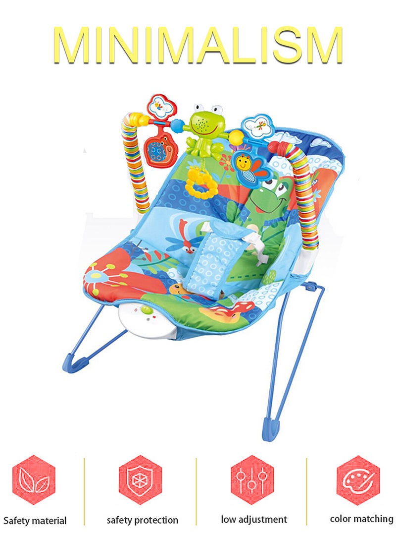 ما بيبي كرسي هزاز متعدد الوظائف للأطفال حديثي الولادة برسومات كرتونية مع موسيقى وألعاب يمكن الجلوس أو الاستلقاء عليه 57*70*64 سم - Image 2