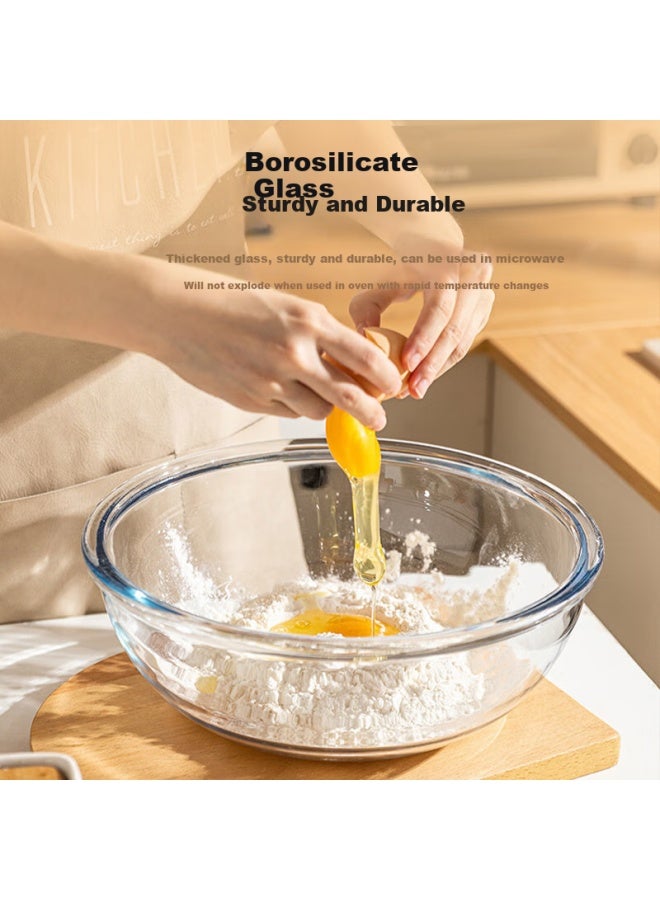 Pakchoice Glass Mixing Bowl For Kitchen, Food Grade, Ideal For Mixing, Washing, Baking, And Heating, Egg Beating Bowl - Image 1
