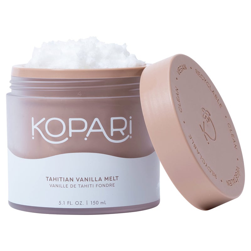 Kopari Kopari Organic Tahitian Vanilla Coconut Melt Multi Purpose Moisturizer 100 Unrefined Coconut Oil Body Hair and Face Clean  All Natural 5 oz
