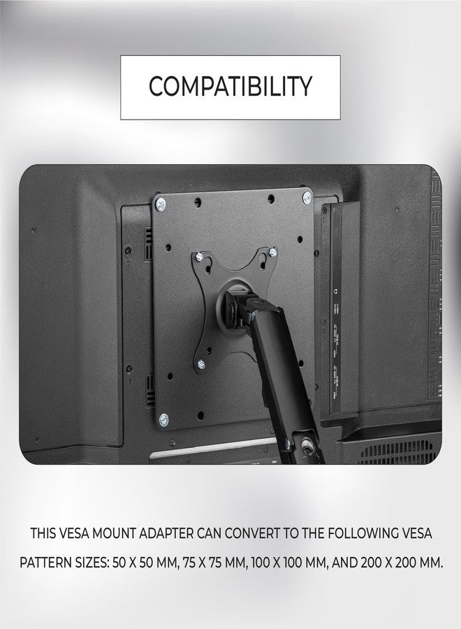 HumanCentric VESA Mount Adapter Plate for TV Mounts, VESA Conversion Plate for Flat and Curved TVs, Convert 50x50, 75x75 and 100x100 to 200x200 mm Patterns, Includes Hardware Kit - Image 2