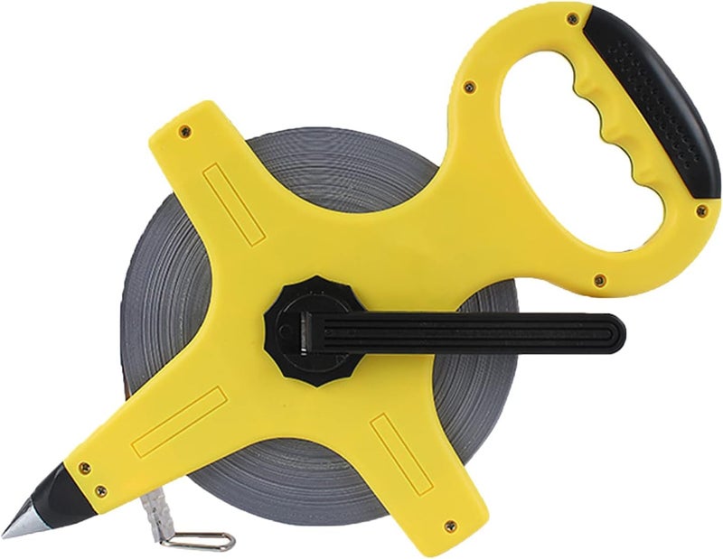 Cyrox Measure Tape with Winding Mechanism Handle and Steel End Hook Indoor Outdoor Use Measuring Tape Tool 1Pcs 30 Meter - Image 1