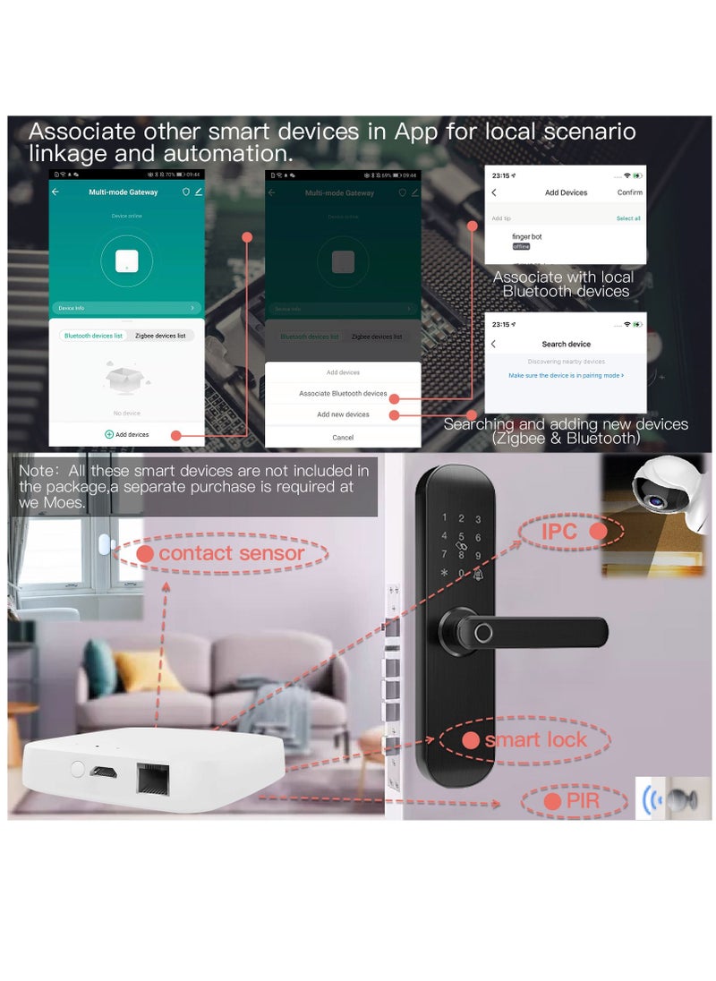 MOES - MOES Tuya Smart Wired Multi-mode Gateway ZigBee Bluetooth Mesh Hub Smart Life APP Voice Remote Control via Alexa Google Home - Image 1