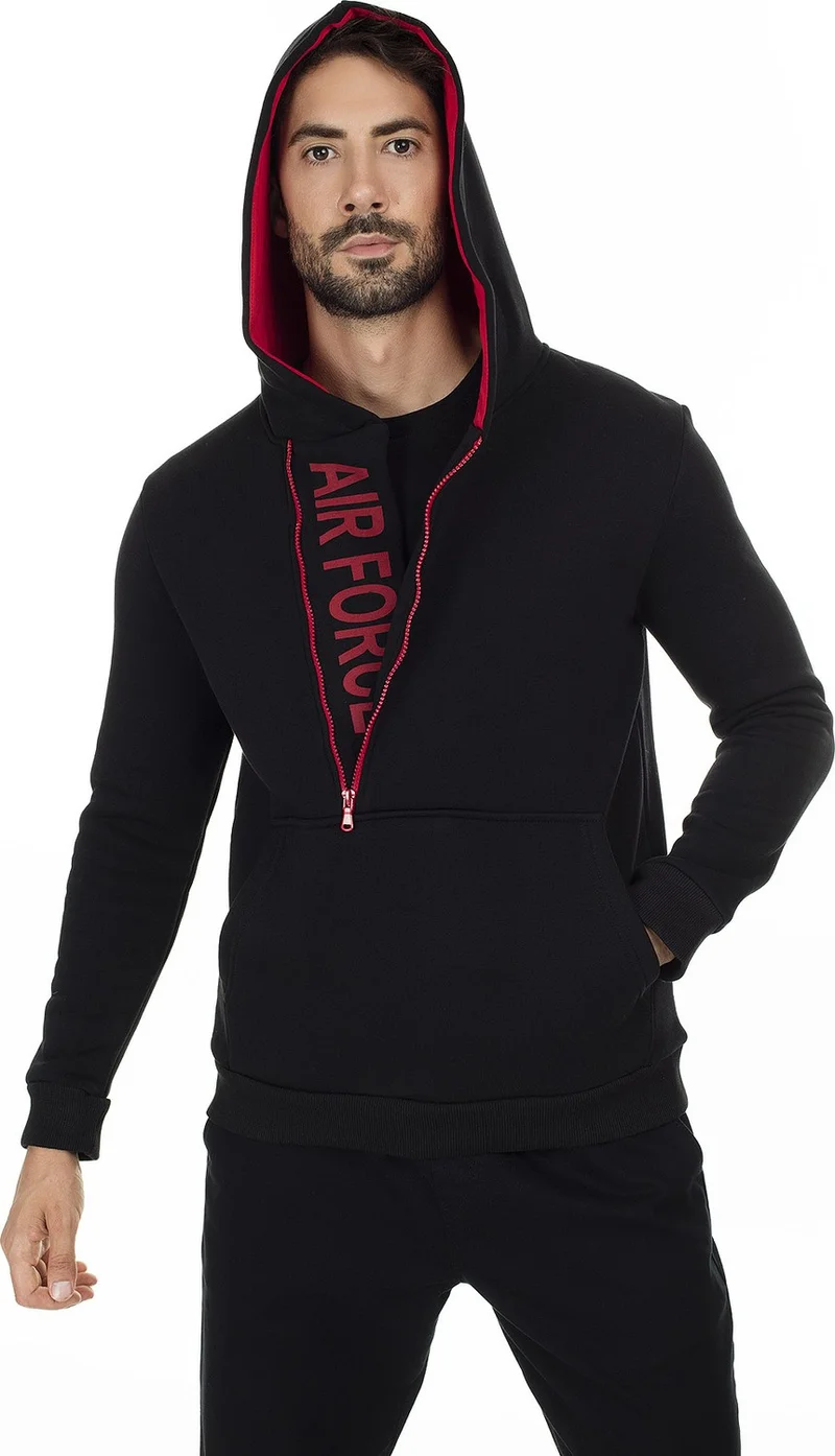 Buratti Kangaroo Pocket Zippered Hoodie Collar Slim Men's SWEAT 575707