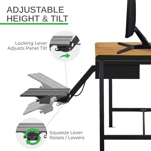 Uncaged Ergonomics KT2-b Under-Desk Adjustable Height & Angle Sit to Stand Up Keyboard Tray with negative tilt Best standing desk computer keyboard holder drawer - Image 5