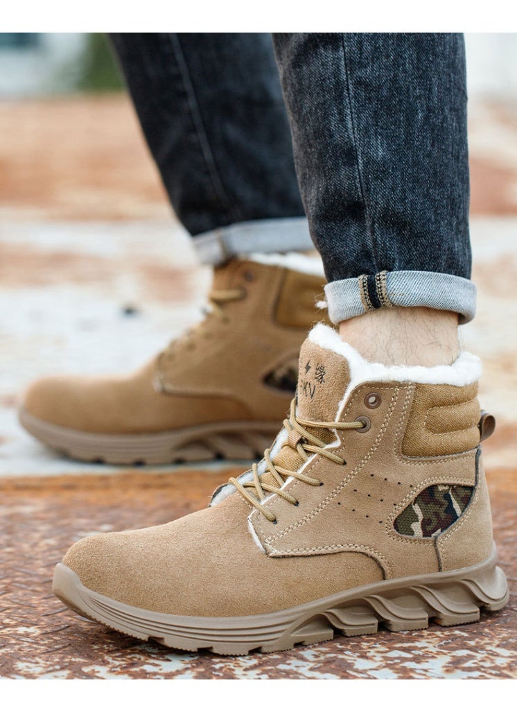 NIBEMINENT أحذية شتوية دافئة للرجال أحذية عمل أمان مضادة للكسر ومضادة للثقب بأصابع فولاذية أحذية حماية أحذية لحام مضادة للحروق - Image 3