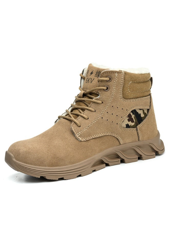 NIBEMINENT أحذية شتوية دافئة للرجال أحذية عمل أمان مضادة للكسر ومضادة للثقب بأصابع فولاذية أحذية حماية أحذية لحام مضادة للحروق - Image 1