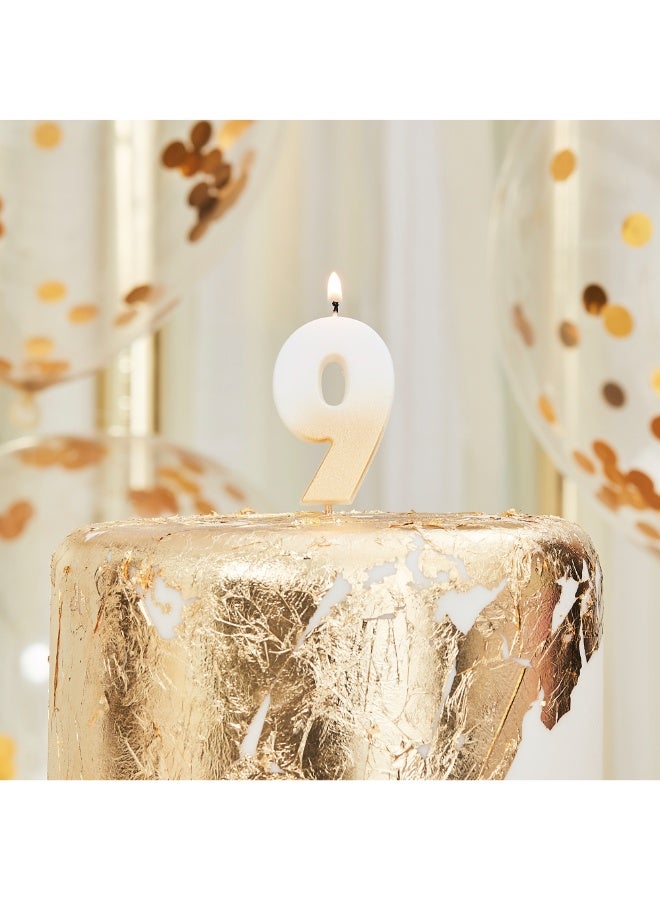 Ginger Ray Gold Ombre 9 Number  Candle - Image 2