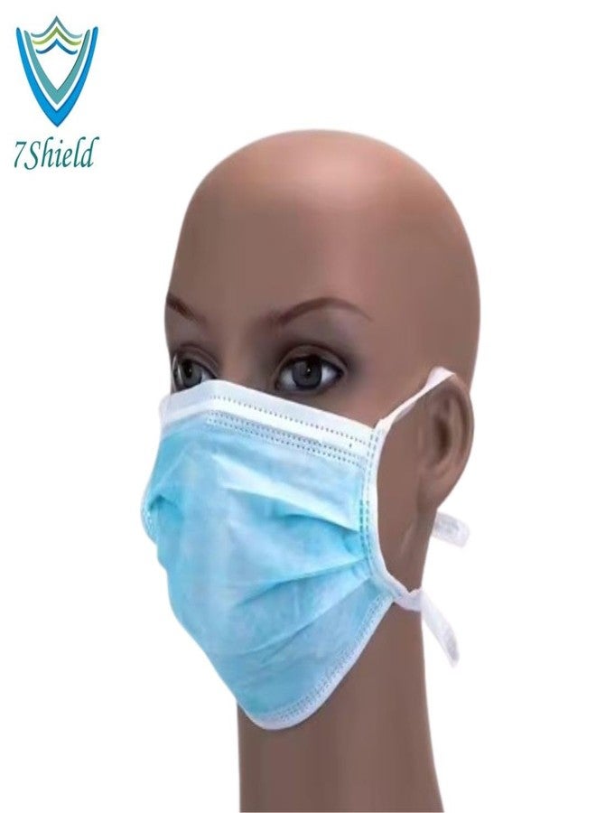 7Shield 3Ply Tie On Medical Mask | Disposable Safety Masks for Hospital Staff | ISO GMP & CE Certified |Soft Fabric Ear Loop | Comfortable Tie Knot Blue Surgical Mask (Pack Of 100) - Image 3