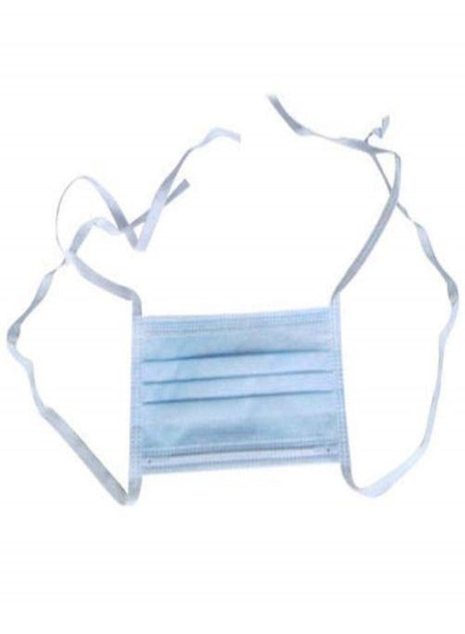 7Shield 3Ply Tie On Medical Mask | Disposable Safety Masks for Hospital Staff | ISO GMP & CE Certified |Soft Fabric Ear Loop | Comfortable Tie Knot Blue Surgical Mask (Pack Of 100) - Image 1