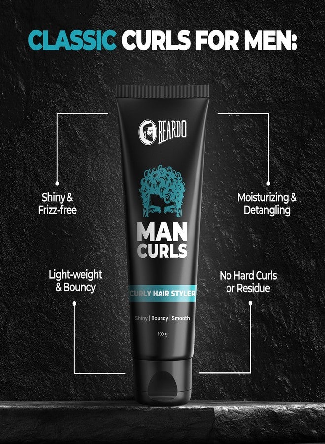 Beardo Man Curls 100g | Curly Hair Cream for Bouncy, Shiny & Defined Curls | Flaxseed Gel for Hair, Leave in Cream, Hair Styling Cream for Men & Women - Image 1