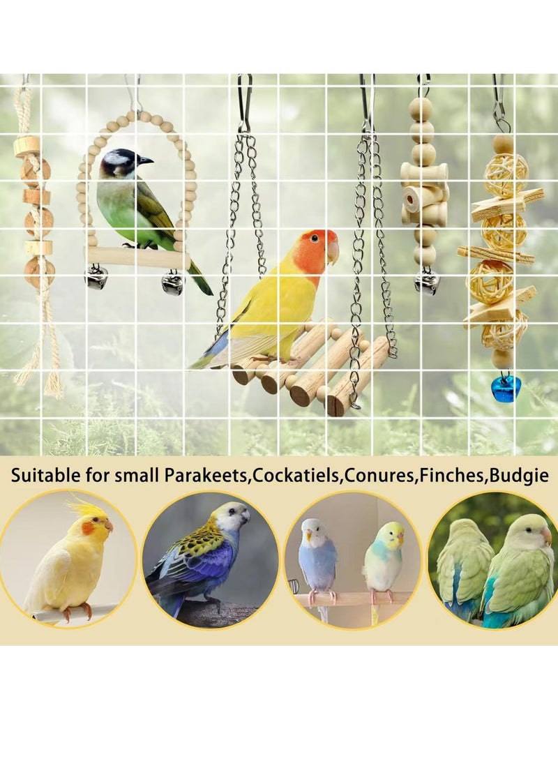 عام مجموعة لعبة الببغاء ، سجل لون الببغاء لعبة القضم ، لعبة الطيور ، سوينغ الطيور 8 قطعة مجموعة - Image 4