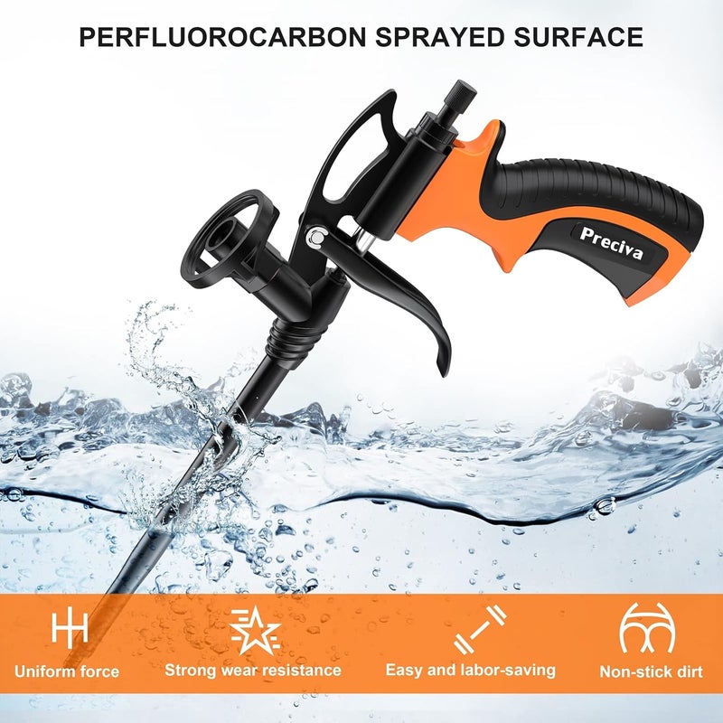 Preciva 2 PCS Spray Foam Gun, Upgrade Pu Expanding Foaming Gun Professional Caulking Gun Insulation Suitable for Caulking, Filling, Sealing - Image 2