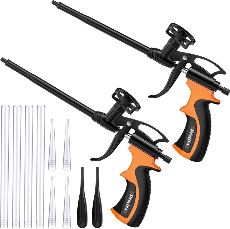 Preciva 2 PCS Spray Foam Gun, Upgrade Pu Expanding Foaming Gun Professional Caulking Gun Insulation Suitable for Caulking, Filling, Sealing - Image 1