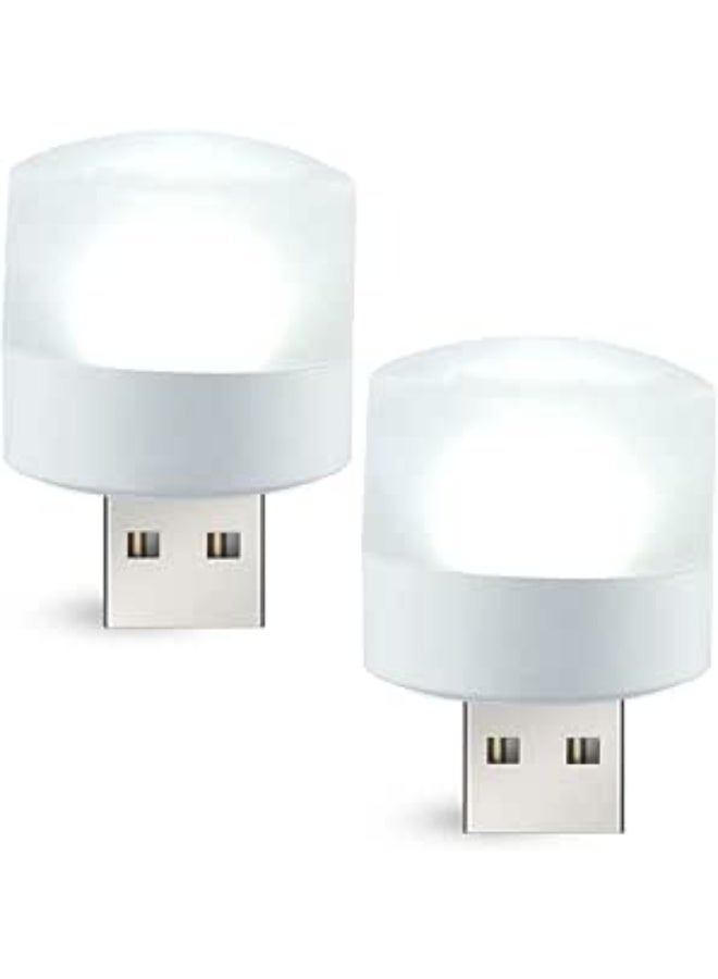 Cool White Mini USB LED Lamps – 2 Pack Portable USB Lights for Home, Camping, Travel, and Car Interior, Energy-Efficient DC 5V 1W Night Light - Image 3