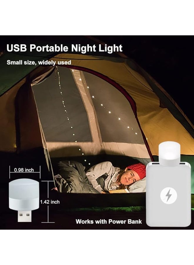 Cool White Mini USB LED Lamps – 2 Pack Portable USB Lights for Home, Camping, Travel, and Car Interior, Energy-Efficient DC 5V 1W Night Light - Image 1