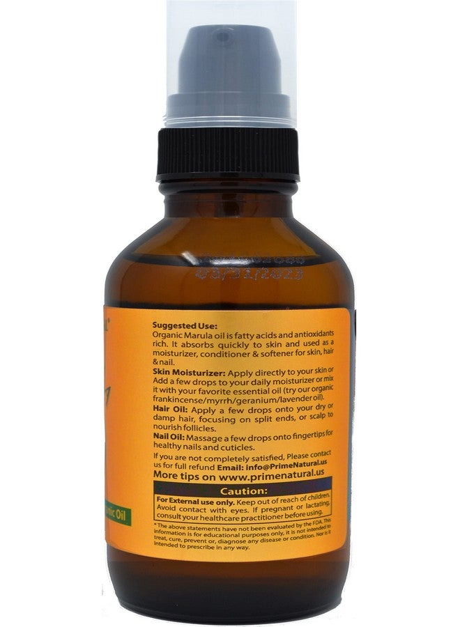 Prime Natural Organic Marula Oil 4Oz/120Ml Usda Certified Cold Pressed Unrefined Virgin 100% Pure Natural Vegan Best For Face Body Hair Nails Skin Care - Image 3