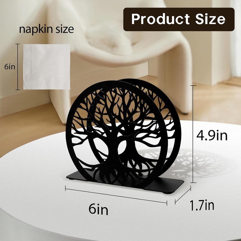 MSJGA Napkin Holder for Table, Standing Napkin Dispenser Outdoor Farmhouse Black Cocktail Napkin Holders for Kitchen Coffee Shop Dining Room (6"x 1.7"x 4.9") - Image 3