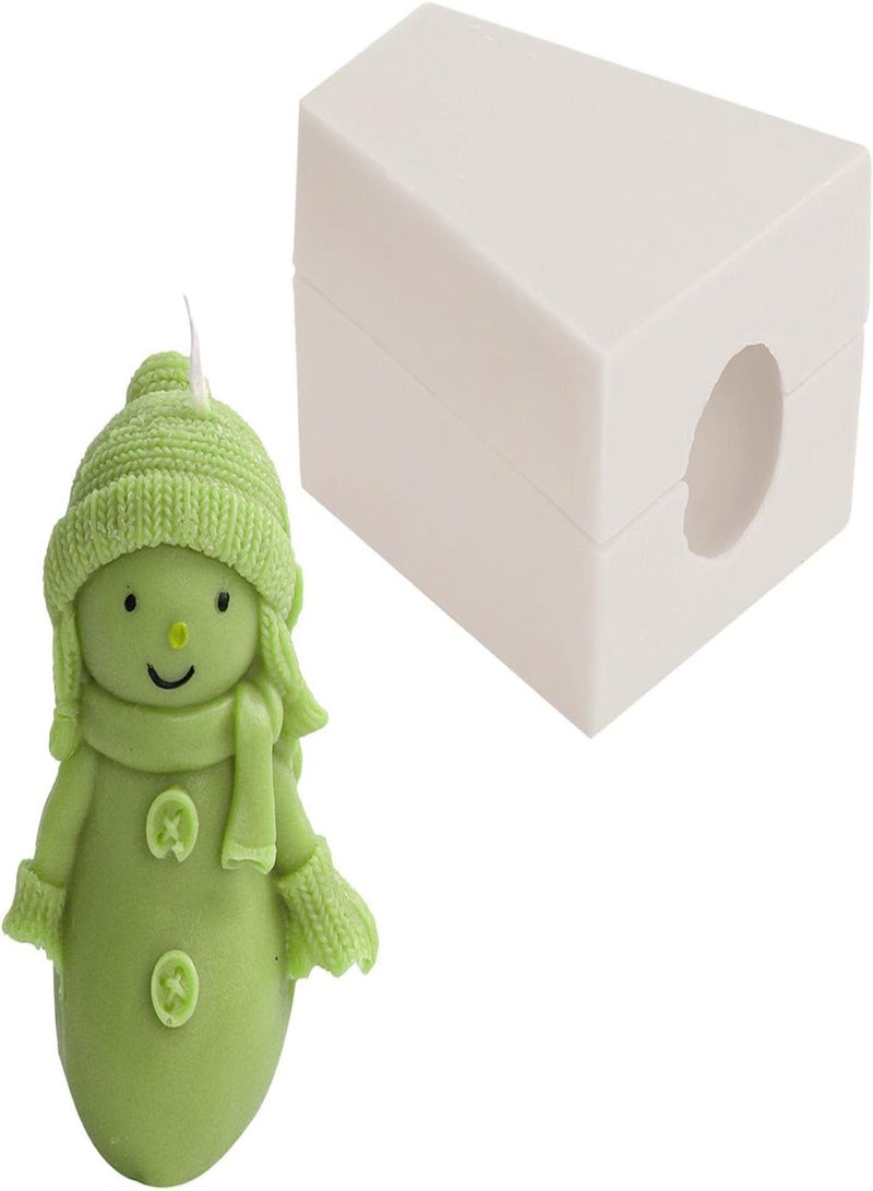GGOOT Snowman Molds Silicone - 3D  Snowman Resin Casting Mold - Knitted Sweater Snowman Fondant Molds for Cake Decorating, Candle Making Supplies,  Table Centerpiece - Image 1