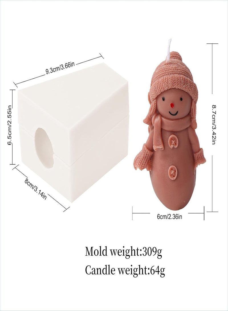 GGOOT Snowman Molds Silicone - 3D  Snowman Resin Casting Mold - Knitted Sweater Snowman Fondant Molds for Cake Decorating, Candle Making Supplies,  Table Centerpiece - Image 4