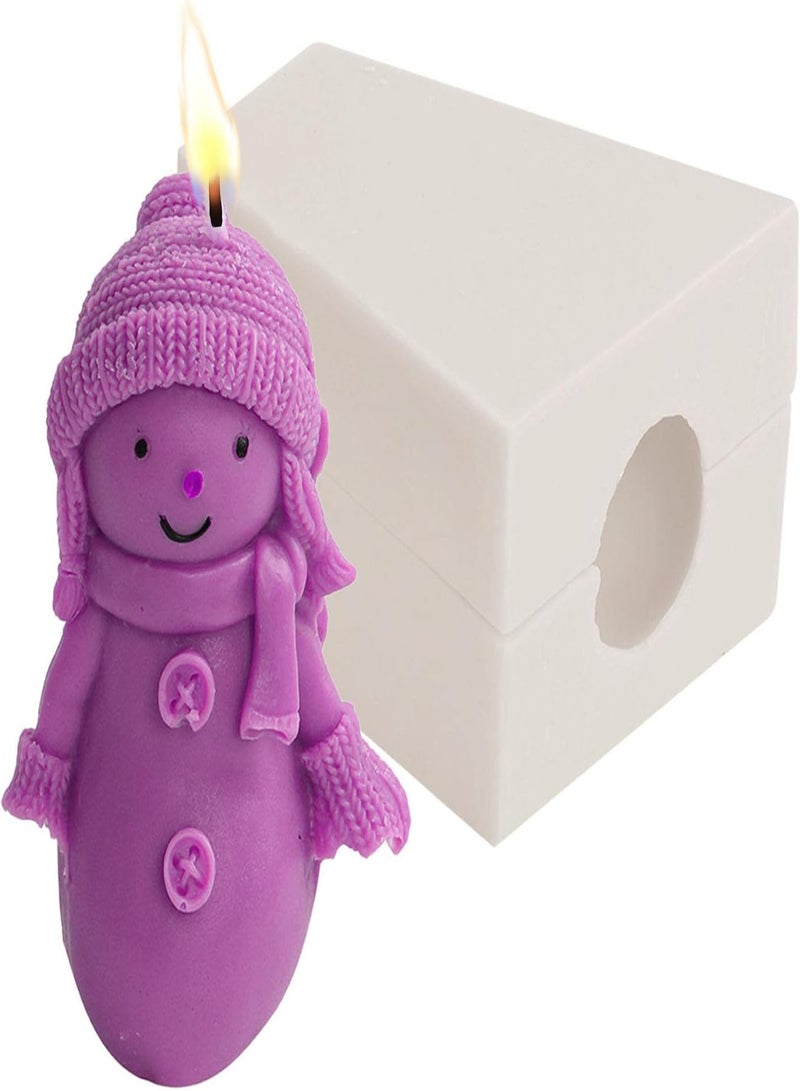 GGOOT Snowman Molds Silicone - 3D  Snowman Resin Casting Mold - Knitted Sweater Snowman Fondant Molds for Cake Decorating, Candle Making Supplies,  Table Centerpiece - Image 5