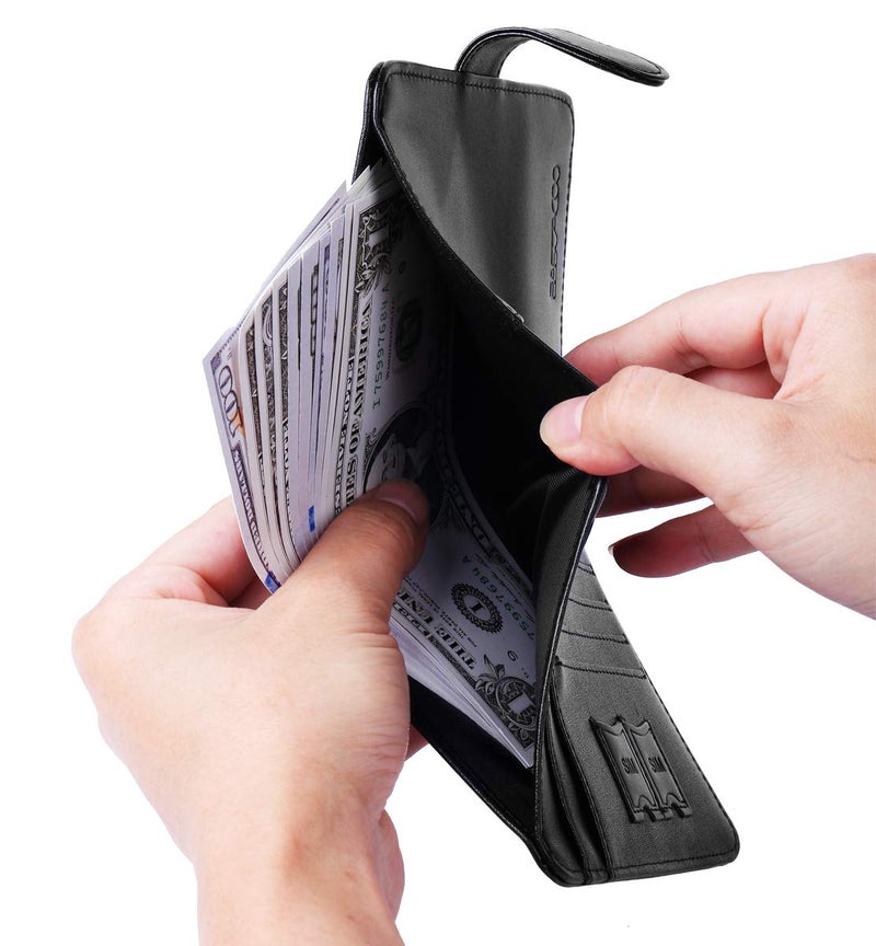 PASCACOO Passport Holder Cover Wallet RFID Blocking Leather Card Case Travel Accessories for Women Men (Black) - Image 5