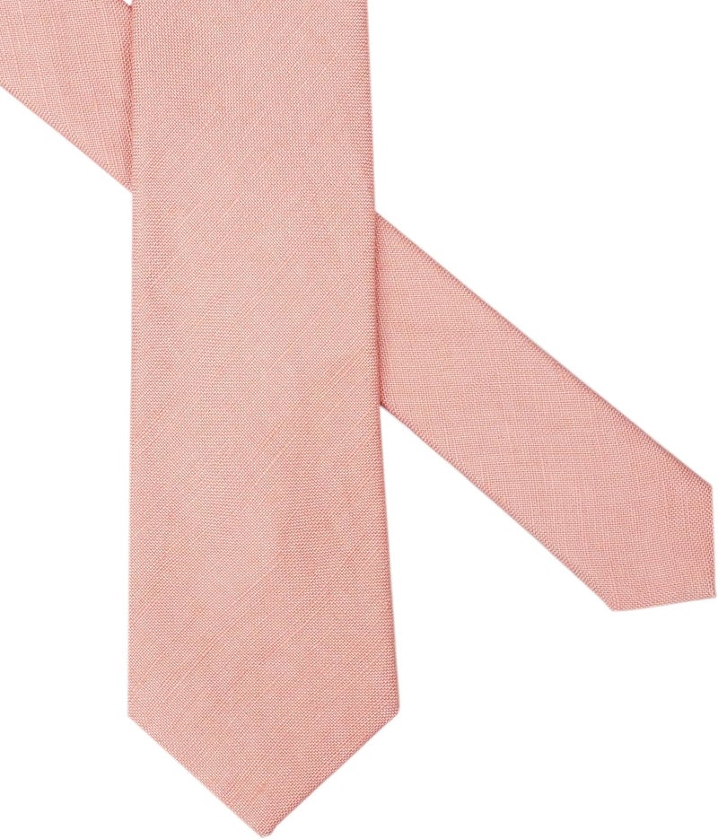 BELLUNO Men's Skinny Ties, Cotton Linen Blend 2.5 inch Solid Neckties - Image 3