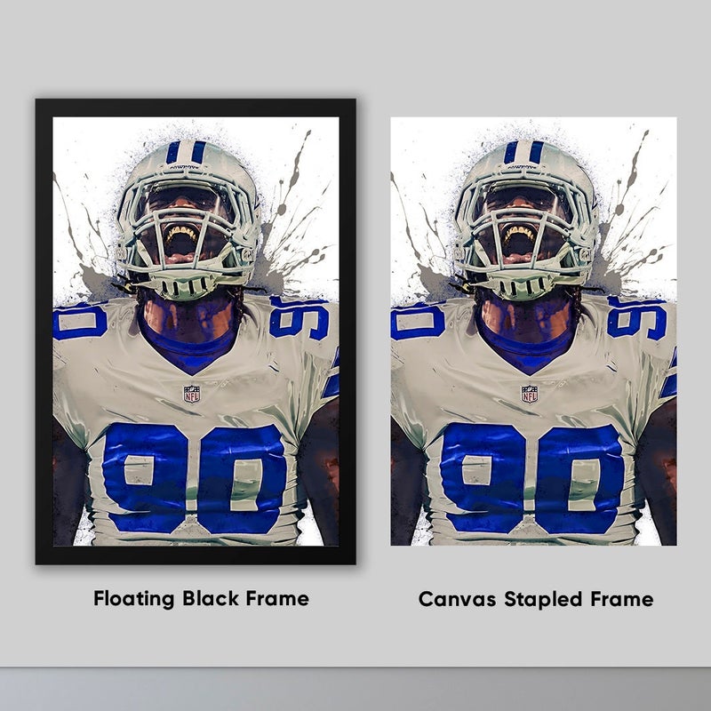 TNESSENTIAL Demarcus Lawrence Poster Dallas Cowboys Framed Canvas Poster Football Wall Art Print NFL Artwork Home Decor D145 Birthday Gift - Image 2