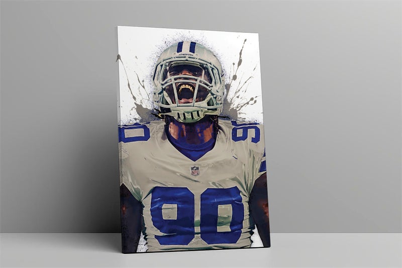 TNESSENTIAL Demarcus Lawrence Poster Dallas Cowboys Framed Canvas Poster Football Wall Art Print NFL Artwork Home Decor D145 Birthday Gift - Image 5