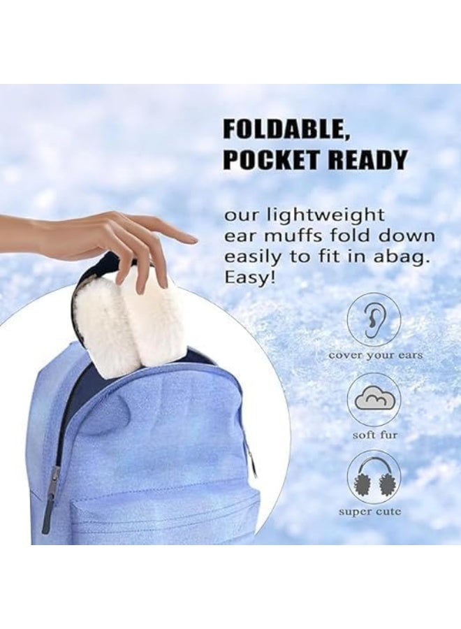 Women Winter Ear Muffs,Warm faux fur Earmuffs,Winter Warm Ear Muff,Foldable Earmuffs,Ear Covers Over The Head Ear Muffs, for Men Women Outdoor - Image 3