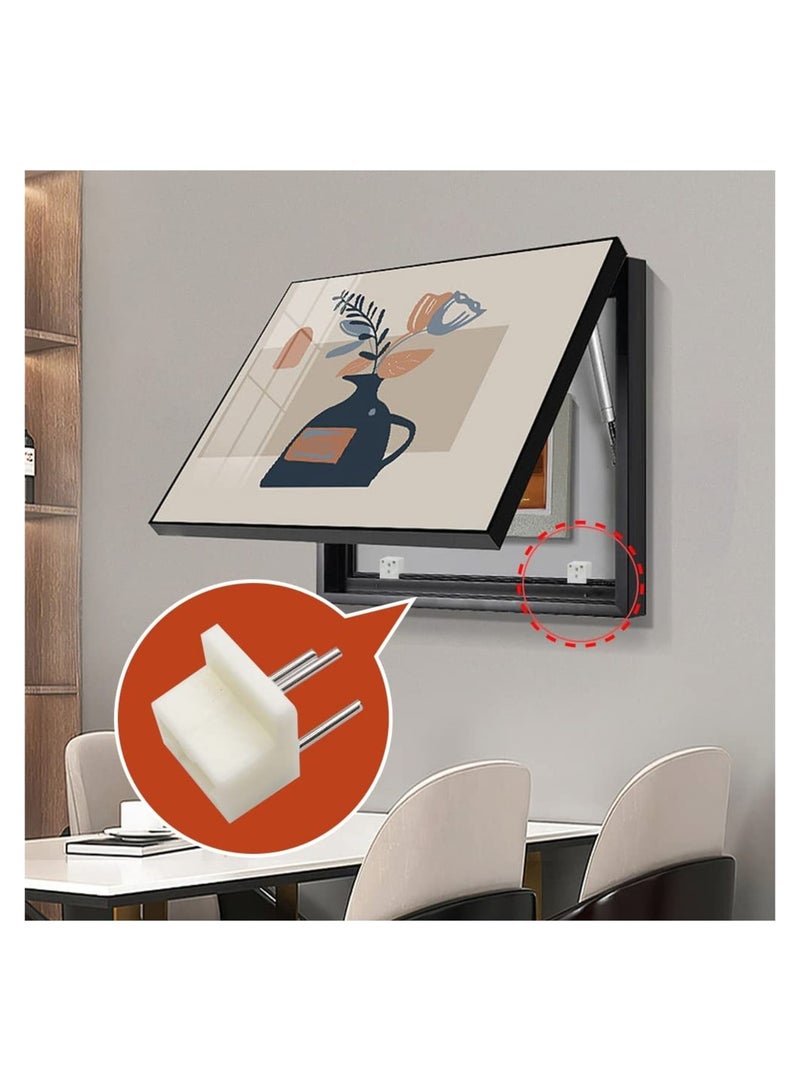 Zikra 80 Pcs Non-Trace Picture Hanging Hook, Plastic Invisible Traceless Hardwall Hook White for Photo Painting (4 Sizes) - Image 5