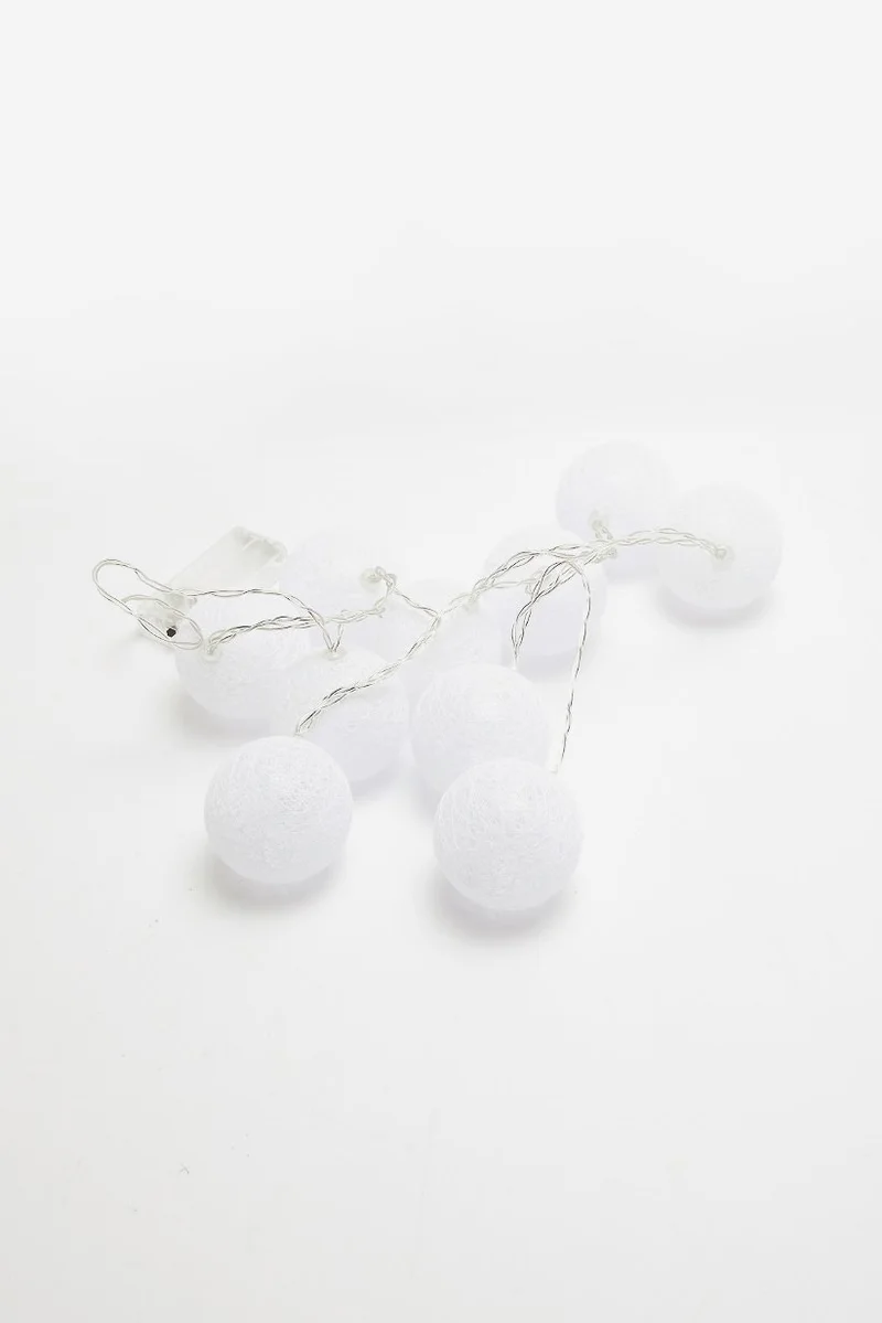 Muy Mucho Garland 10 Led Cotton Balls 165 cm, White