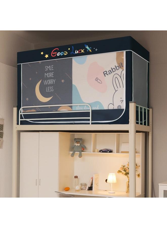 Bluejw Girls' Student Mosquito Net Dormitory Bed Curtain Integrated Dormitory Upper Bed Curtain Circumference Curtain Lower Bed Retractable Curtain Universal - Image 1