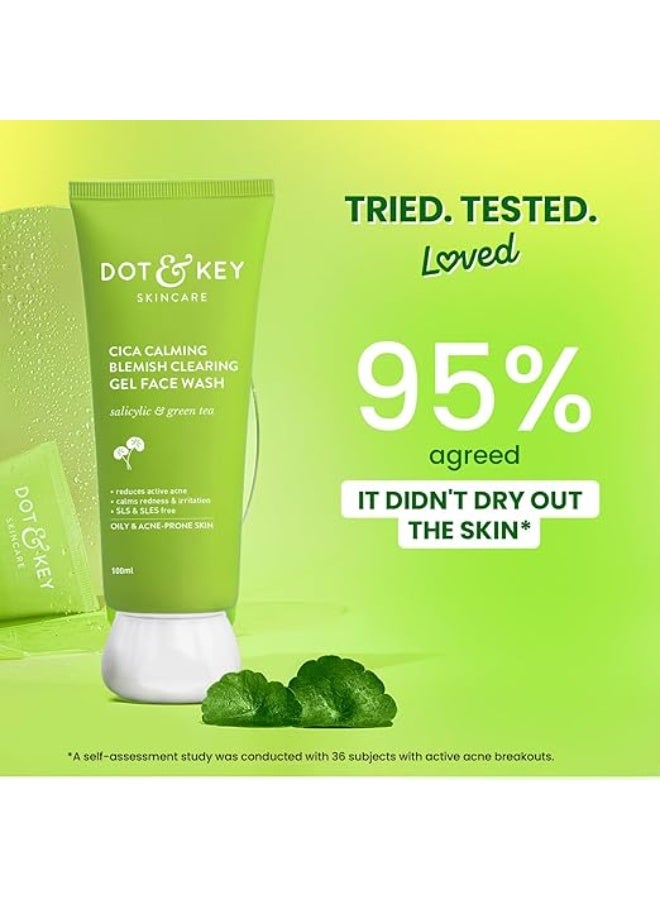 Dot & Key CICA for Acne Prone Skin, 2% Salicylic Acid with Green Tea Face Wash  (175 ml) - Image 3
