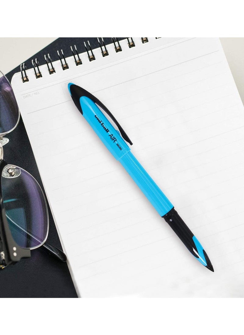 Uniball 1-Piece Air Micro Rollerball Pen Blue Ink White Barrel  - Image 3