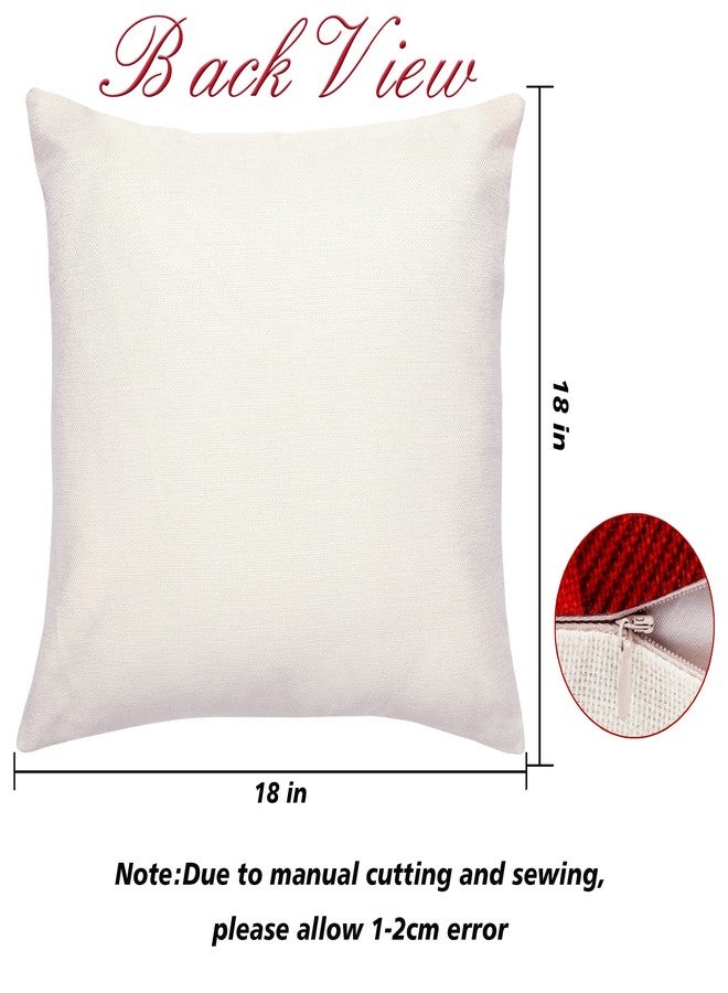 TDHDIKE Christmas Pillow Covers 18×18 Inch Set of 4 Farmhouse Christmas Pillow Covers Christmas Pillow Cases for Sofa Couch Christmas Decorations Throw Pillow Covers - Image 2