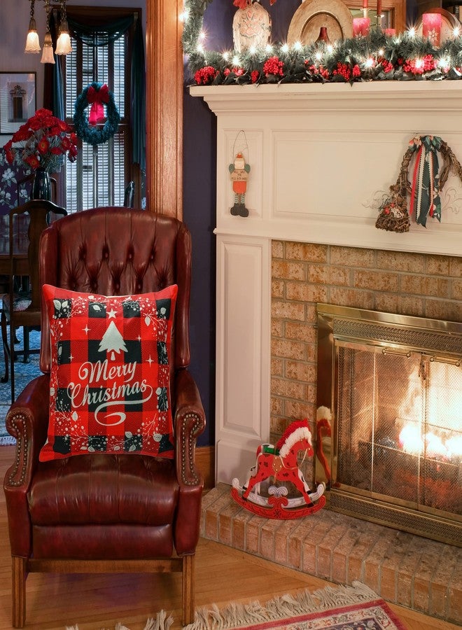 TDHDIKE Christmas Pillow Covers 18×18 Inch Set of 4 Farmhouse Christmas Pillow Covers Christmas Pillow Cases for Sofa Couch Christmas Decorations Throw Pillow Covers - Image 4