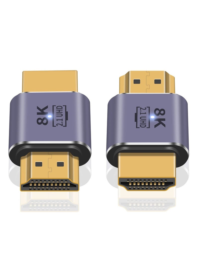 Excefore HDMI Male to Male Adapter 8K, 48Gbps HDMI 2.1 Adapter, HDMI to HDMI Adapter UHD, HDMI 2.1 Extender Support 8K@60hz 4K@120Hz HDMI Port, Compatible with HDTV, HDR, ARC Laptop, PC, Video (2Pcs)  - Image 1