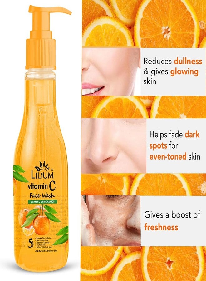 Lilium Vitamin C Face Wash 500ml | Brightening Face Cleanser for Glowing Skin | Reduces Wrinkles, Scars & Dark Spots | Hydrating & Gentle on All Skin Types - Image 3