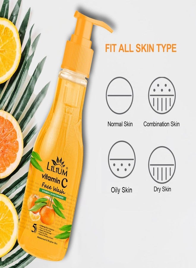Lilium Vitamin C Face Wash 500ml | Brightening Face Cleanser for Glowing Skin | Reduces Wrinkles, Scars & Dark Spots | Hydrating & Gentle on All Skin Types - Image 5