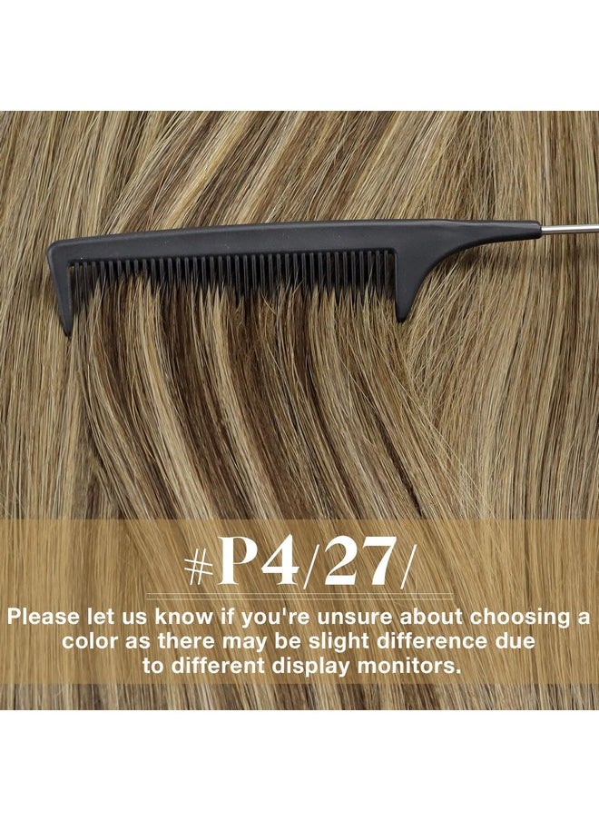 Ve Sunny Tape In Hair Extensions Human Hair Brown Highlight Tape In Human Hair Extensions Dark Brown Highlight Caramel Blonde Hair Extensions Real Human Hair Tape Ins Brown 20Pcs 50G 20Inch  - Image 4
