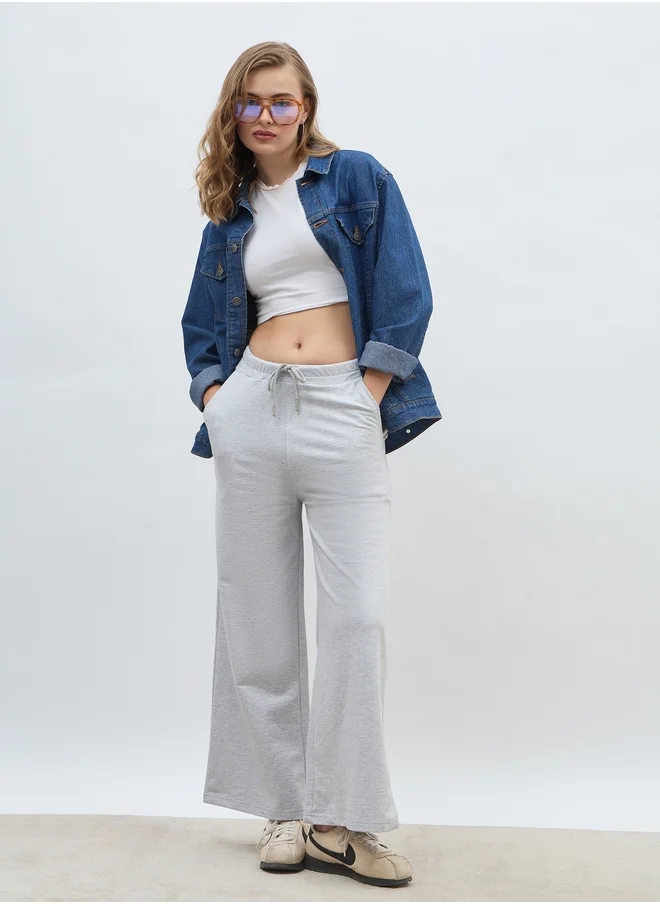 Styli Solid Straight Leg Joggers with Drawstring