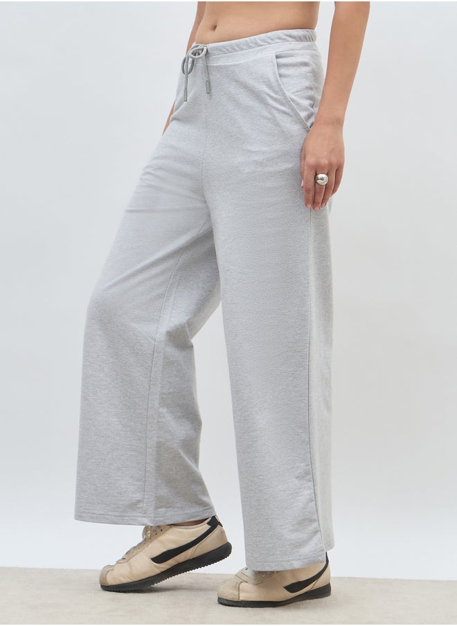 Styli Solid Straight Leg Joggers with Drawstring  - Image 3