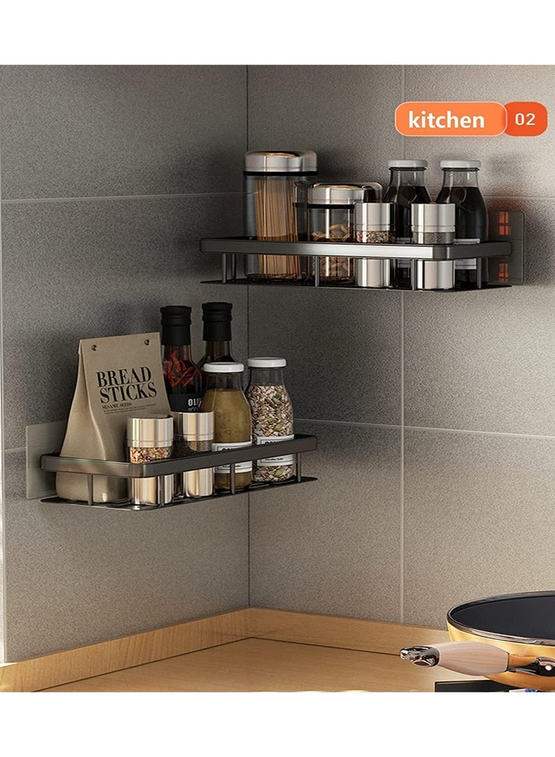 general 2 Pack Shower Shelf, Bathroom Shower Shelf, Bathroom Storage Shelf Shower Shelf, Wall Shelf, No Drilling Wall Mounted Stainless Steel Shower Shelf for Kitchen Bathroom Storage - Image 3