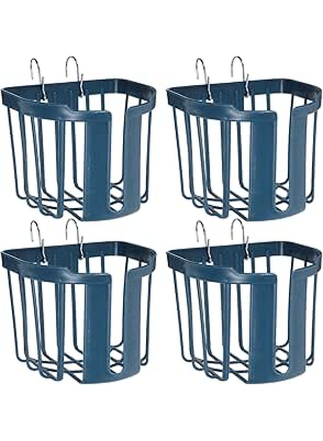 4 Blue Plastic Wall Mounted Fern Planter Pots Vertical Hanging Basket Indoor Outdoor - Image 1