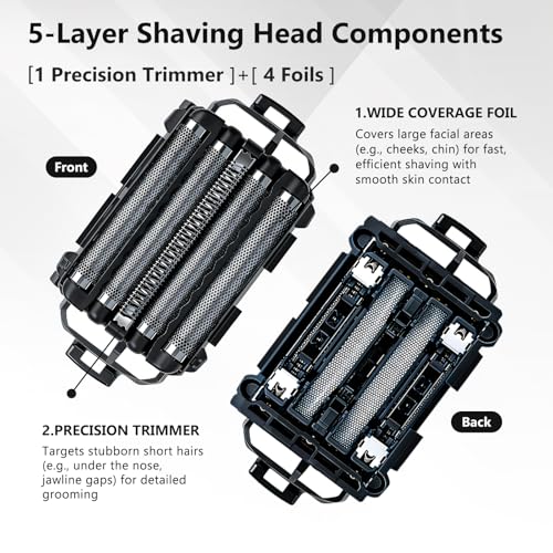 Loarysk WES9032P Shaver Replacement blades for Panasonic arc 5 Shaver Replacement Foil and Inner Blade Set,Compatible with Panasonic ARC5 shavers:ES-LV97-K,ES-LV67-K,ES-LV95-S,ES-LV65-S (1 Pack) - Image 4