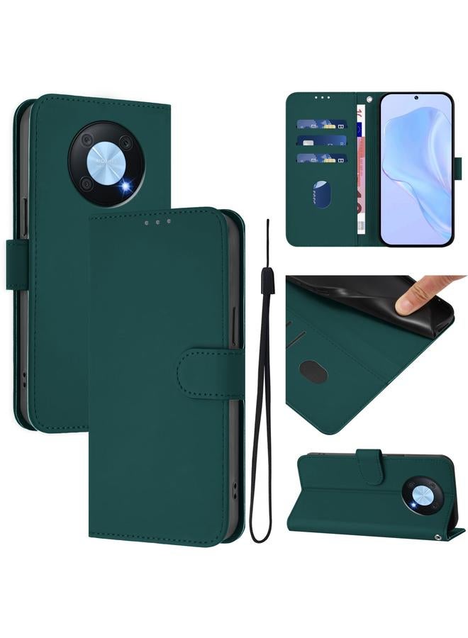 S-TOP Case For Huawei Enjoy 50 Pro 4G / nova Y90 Skin Feel Solid Color Leather Phone Case with Lanyard - Image 1