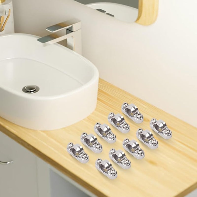 مشابك أنابيب من الفولاذ المقاوم للصدأ مع قاعدة ألومنيوم عبوة 10 قطع للأنابيب مقاس 20-22 مم - Image 4